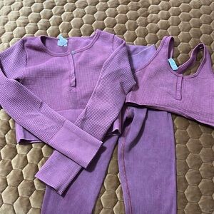 Washed but never worn Offline by Aerie Three Piece Activewear/Lounge Set